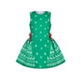 thumbnail image 4 of Robe Fille Ensemble de Noël Vert Renne Flocon de Neige Manches Longues Fête 4 Ans, 4 of 8