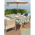 thumbnail image 4 of Outdoor Tablecloth with Umbrella Hole and Zipper, Christmas Snowman Green Rectangle Table Cloth 54x80 Inch Waterproof Tablecloth, Winter Snowflakes Xmas Retro Picnic Table Cover for Patio Camping, 4 of 7