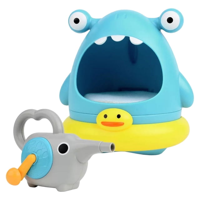 EeaseMX 2 juguetes de baño de burbujas para hacer manualmente con forma de tiburón para niños pequeños