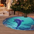 thumbnail image 6 of Lsque Hawaiian Island Dolphin Print Christmas Tree Skirt, Tree Skirt with Ties or Velcro, Perfect for Holiday Decorations, Halloween, and New Year-30", 6 of 7