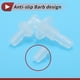 thumbnail image 5 of Conectores de codo de rosca M8 de 3/16" para manguera ID de Unique Bargains, juntas de manguera de bomba de aire para tanque de acuario, PP transparente, 5 piezas, 5 of 7