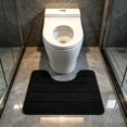 thumbnail image 2 of Non Toilet Floor Mat 16x20,Bath Rug Around Toilet Base,U Shaped Bathroom Floormat,Memory Foam Toilet Floor Rug,Machine Washable, 2 of 7