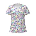 thumbnail image 3 of Naloa Butterflies on Polka Dots Print T-Shirts Short Sleeve V Neck Tees for Women Fashion Tops Trendy Lightweight Soft Casual Summer Outfits Clothes, 3 of 5