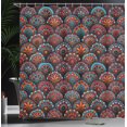 thumbnail image 4 of Ambesonne Mandala Shower Curtain, Geometric Floral Forms, 69"Wx75"L, Scarlet Orange Blue, 4 of 5