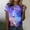 Blue, variant on Shirts for Women Starry Galaxy 3D Print Glitter Round Neck Short Sleeve T Shirt Polyester Spandex Soft Breathable Graphic Carnival Summer Top L Size Spring Summer Womens Tops