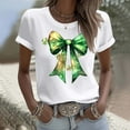 thumbnail image 4 of Otvok Women'S T Shirts Summer Tops Four-Leaf Clover Graphic Tee Short Sleeve Vacation Casual Patricks Blouses, 4 of 6