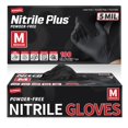 thumbnail image 1 of Guantes médicos desechables Supmedic de nitrilo negro, 5 mil, 100 unidades, 1 of 7