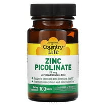 Country Life Zinc Picolinate, 25 mg, 100 Tablets