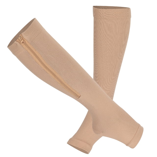 2 calcetines de compresión con cremallera para mujeres y hombres medias elásticas con puntera abierta soporte para piernas el mejor soporte para correr atlético y ciclismo ANGGREK Otros