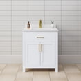 thumbnail image 2 of Wyndham Collection Beckett 30" Wood Single Bathroom Vanity in White/Gold, 2 of 6