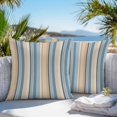 thumbnail image 3 of Throw Pillow Covers 16x16 Inch Set of 2, Blue Brown Beige Waterproof Outdoor Pillow Covers, Boho Farmhouse Abstract Stripes Art Decorative Cushion Pillowcases for Couch, Sofa, Bed, Garden, Patio, 3 of 9