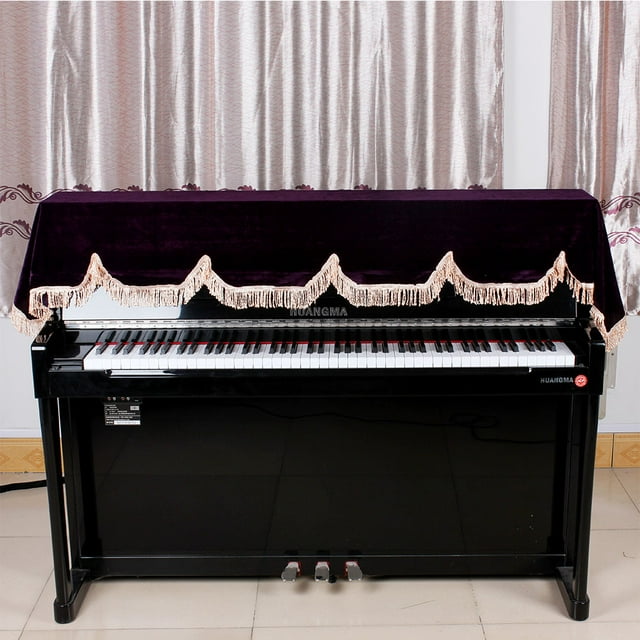 Piano Cover, Dustproof Anti-Dust Piano Cover, Washable For Pianos With Fine Frill Edge Flannelette Piano Cover Keyboard