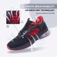 thumbnail image 3 of REABO Men's Slip-on Breathable Air Cushion Running Shoes, BlackRed, Size 10.5, 3 of 9