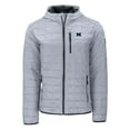 thumbnail image 2 of Men's-Cutter & Buck  Gray Michigan Wolverines Rainier Eco PrimaLoft Hooded Full-Zip Jacket, 2 of 3