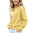 thumbnail image 3 of Mooqilaa Girls Cardigan Sweater, Long Sleeve Ribbed Knit Casual Button Front Fall Winter Cardigans Size 14-15 Years Yellow, 3 of 5