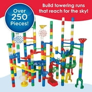 مجموعة بناء MindWare Marble Run، كبيرة مكونة من 215 قطعة و40 كرة رخامية، ومسارات ألعاب البناء الهندسية للعلوم والتكنولوجيا والهندسة والرياضيات