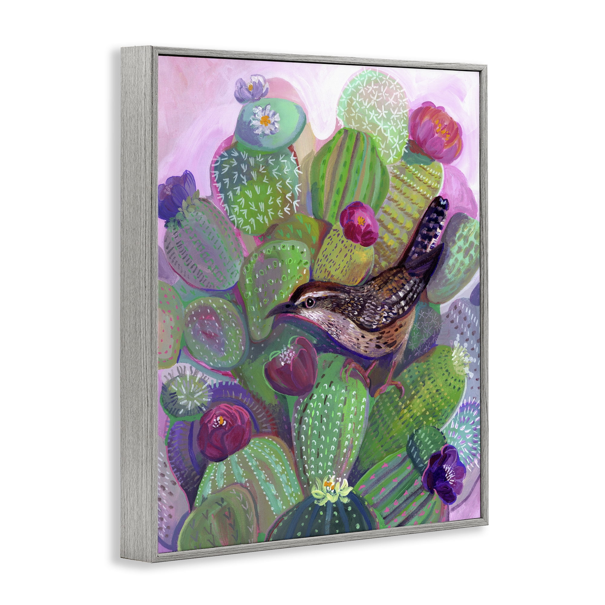 Desert Day Dream Bird Gray Framed Giclee Art, design by Ashley Davis
