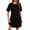 Black, variant on Dianli 2PC Women Short Sleeve Round Neck Pajama Set With Pockets Soft Breathable Short Sleeve Top With Elastic Waist Pants Home Lounge Sleepwear Comfortable Easy Care