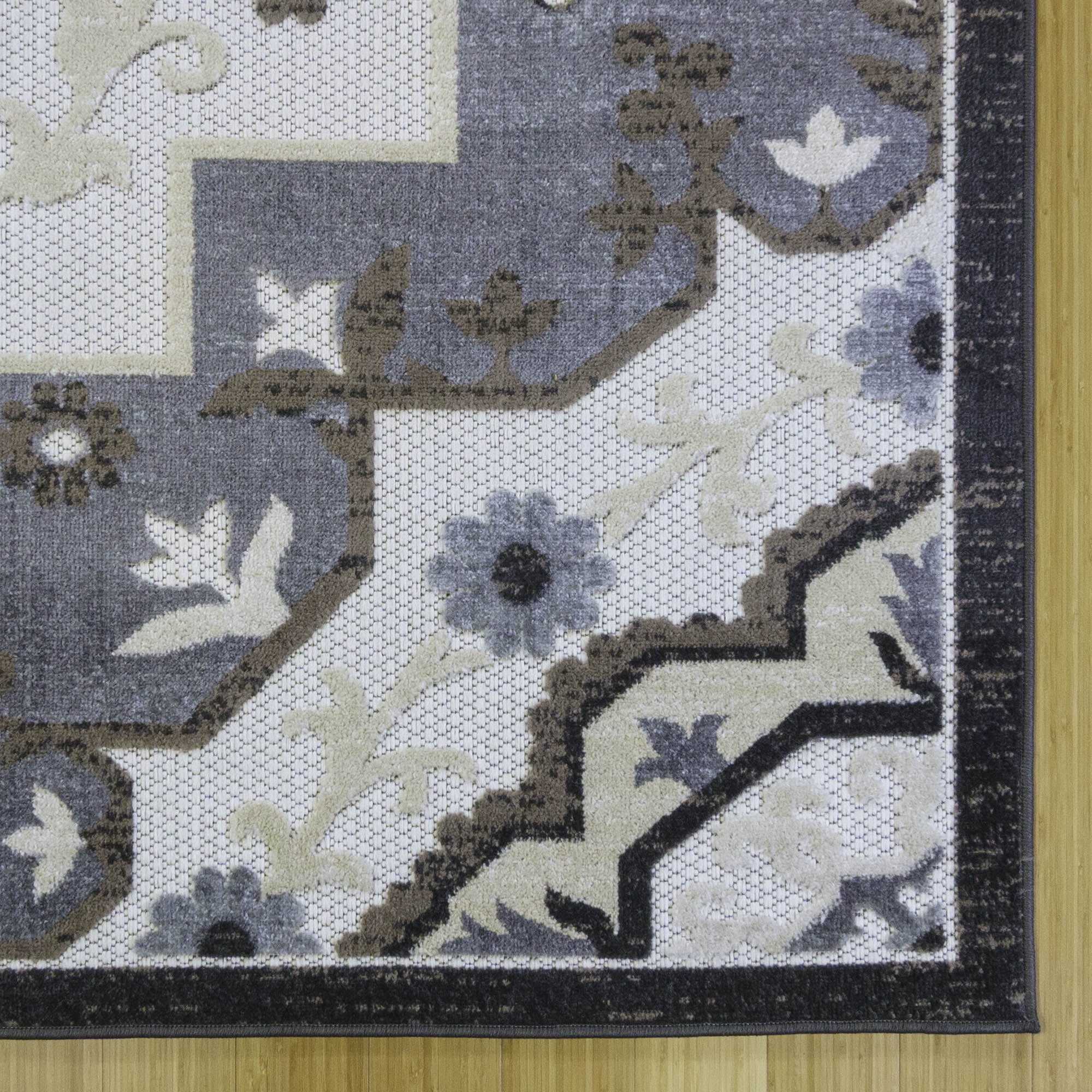 Kalari Amira Indoor/ Outdoor Polypropylene Gray Flat Weave Area Rug, 9x13