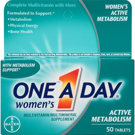 One A Day Women's Active Metabolism Multivitamin, 50 (Best Multivitamin For Active Women)