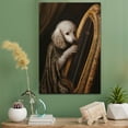 thumbnail image 2 of Bedlington Terrier Cute Dog Harp Stretched Canvas Size 8x12 – Retro Bedlington Terrier Dog Batter in Action With Harp for Themed Living Room, 2 of 5