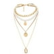 thumbnail image 2 of Collar para mujer, joyería para mujer, joyería para mujer, nuevo colgante de moneda y perla, collar con candado, cadena, joyería para mujer, collar de regalo A, 2 of 5