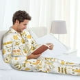 thumbnail image 6 of Lsque Farm Bee Cute Honey Pattern Long Sleeve Pajama Set for Men - Soft 2-Piece Sleepwear and Loungewear Set with Pockets, Comfy Nightwear-X-Large, 6 of 7