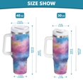 thumbnail image 3 of 40 oz Insulated Stainless Steel Tumbler Double Wall Stainless Steel Tumbler with 2-Way Drinking Watercolor Powder Blue Pattern, 3 of 9