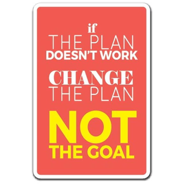 SignMission Z-si le Plan Ne Fonctionne Pas 8 x 12 Po. Si le Plan Ne Fonctionne Pas Panneau - Citation Inspiration Motivation