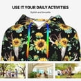 thumbnail image 4 of Xecao Sunflower Skull Boho Pattern Hoodies for Women Sweatshirts Long Sleeve Sweatshirts Pullover Outfits with Pocket-XX-Large, 4 of 7