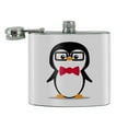 thumbnail image 2 of Cartoon Penguin with Bow Tie and Glasses Stainless Steel 5oz Hip Drink Kidney Flask, 2 of 3
