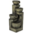 thumbnail image 1 of Fontaine d'Eau Extérieure à 4 Niveaux, Cascade Aspect Pierre avec Lumières DEL et Débit Réglable, Décor de Jardin en Résine Résistant aux Intempéries pour Patio, Cour Arrière Ou Jardin Zen, Noir/jaune, 1 of 6