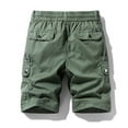 thumbnail image 5 of Men's Heavy-Duty Multi-Pocket Cargo Shorts, Outdoor Beach Work Short Pants with Quick-Dry Fabric & Reinforced Hem ,Army Green L, 5 of 5