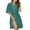 Green, variant on Women's 100% Cotton Robes Summer Short Sleeve Bathrobe Knee Length Sleepwear with Pockets (Green,2XL)
