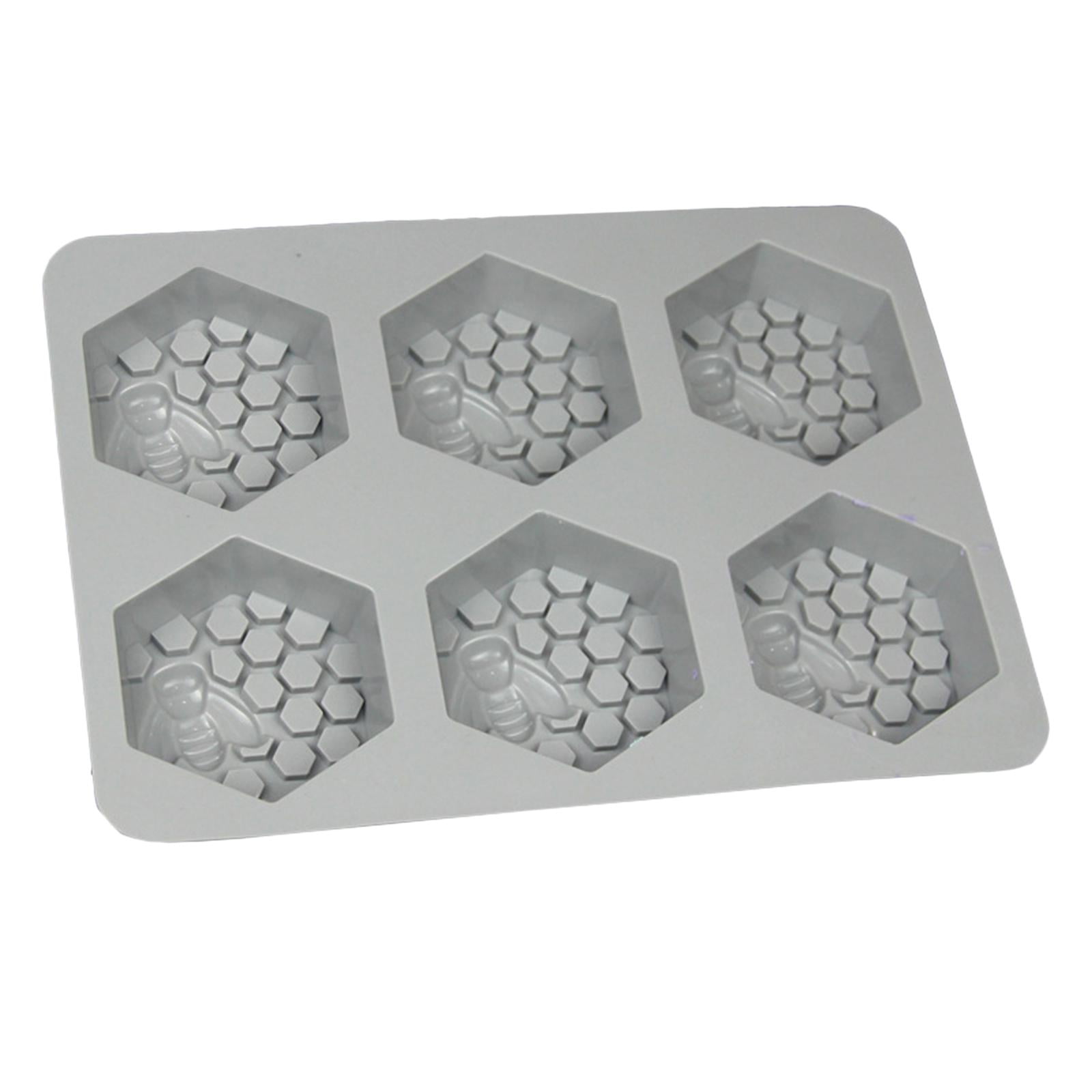 6 Cavity Hexagon Silicone Honey Bee Soap Mold Tray Handmade DIY Craft Soap Mould 