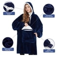 thumbnail image 4 of Manta portátil con capucha para mujer, color azul marino, talla adulta, 4 of 6