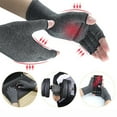 thumbnail image 4 of Relieve Hand Discomfort with 1pair Fingerless Compression Gloves,grey, 4 of 7