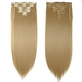 thumbnail image 3 of SEGO Clip in Hair Extensions Straight Full Head Real Hair 8 Hair Pieces 18 Clips For Women Hollywood Hair Accessory Blonde/Golden/Red/Purple/Pink/Blue/Black, 3 of 8