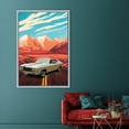 thumbnail image 2 of Muscle Car Wall Art, Car Artwork, Retro American Car Art, Retro American Muscle Poster, Vintage Car Artwork, American Muscle Artwork, Canvas Wall Decor - Natural Framed, 2 of 5