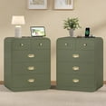 thumbnail image 5 of Large 5 Drawer Curved Dresser,Built-in Charging Station,Nightstand for Bedroom, Living Room(Green, 5 Drawer), 5 of 6