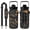 Black, variant on Autumn Themed 64oz Large Water Bottle - Trick or Treat Pattern with Phone Pocket & Adjustable Strap for Fitness Activities