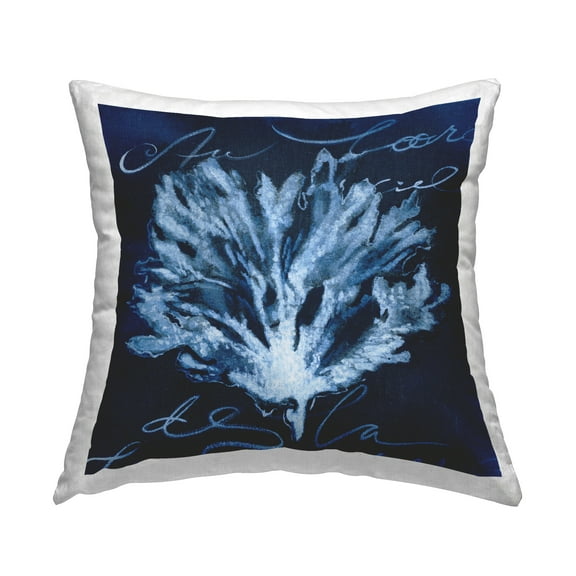 Stupell Industries Abstract Design Coral Script Nautical White Coastal Blue,18 x 7 x 18 Decorative Pillows