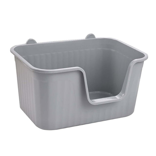 DOLITY Cat Litter Box Easy to Clean Anti ing for All Kinds of Cat Litter Open Top Grey XL