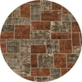 thumbnail image 1 of Ahgly Company Indoor Round Abstract Dark Almond Brown Abstract Area Rugs, 5' Round, 1 of 6