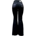 thumbnail image 3 of H&Y Women's 70s Trendy Sexy Rhinestone Studded Flare Fitted High Waist Bell Bottom Denim Jeans, 3 of 5