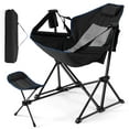 thumbnail image 1 of Costway Hammock Camping Chair with Retractable Footrest & Carrying Bag for Camping Picnic Black, 1 of 8