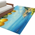 thumbnail image 2 of Summer Fruit Washable Area Rugs 4'x6', Yellow Lemon Blue Sky Green Leaf Vintage Low Pile Throw Living Room Rug Non-Slip Sturdy Edge Binding Carpet for Indoor Entryway Bedside Kitchen, 2 of 9
