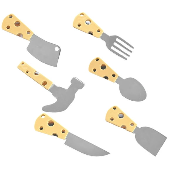 Onaparter 6 Pcs Cheese Mirror Knife and Fork Hairpin Tiara Clips Women Accessories Thin Small Barrettes Spoon Shape Women's （As Shown）