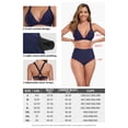 thumbnail image 4 of RELLECIGA Women’s V Neck Triangle Bikini Top Crisscross Back Swimsuit Tops Padded Push Up Bathing Suit, 4 of 8