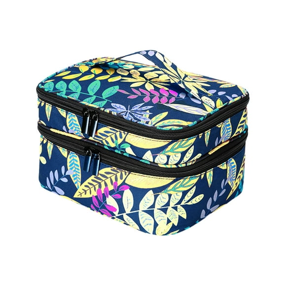 Sonducket Bolsa organizadora de esmalte de uñas, práctica y cómoda, ampliamente utilizada, hecha con poliéster, fácil de llevar Envolturas para manijas de equipaje Licencia base azul oscuro